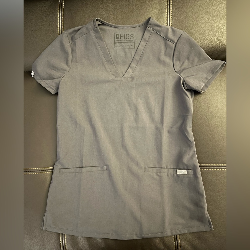 Figs casma scrub top XXS charcoal  EUC